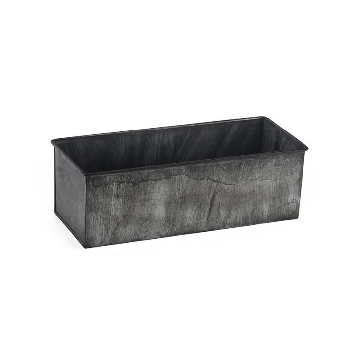 Zinc Iron Grey Finish Rectangle Garden Planter Box 12" x 5" x 4" 