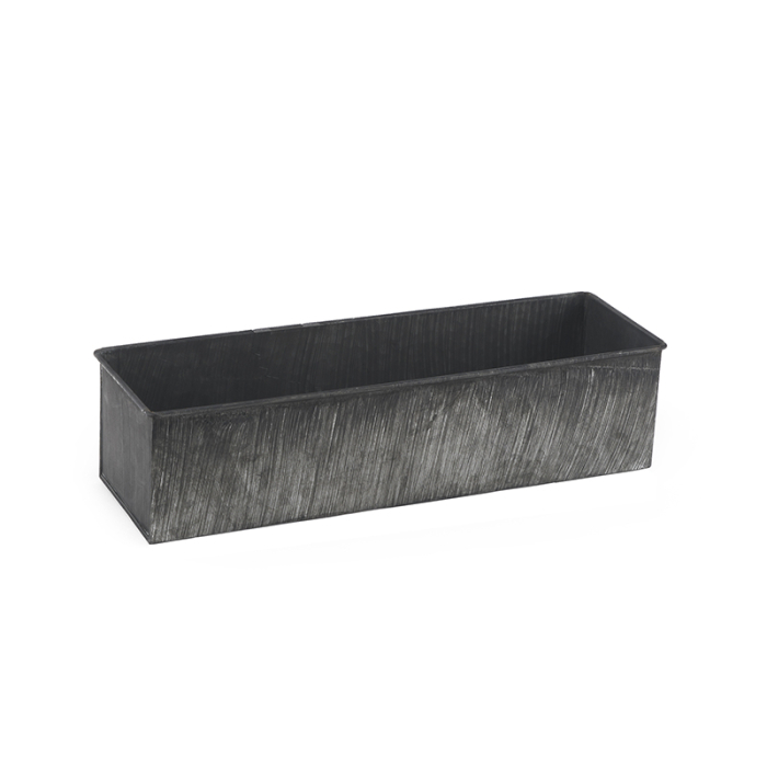 Zinc Iron Grey Finish Rectangle Garden Planter Box 16" x 5" x 4"