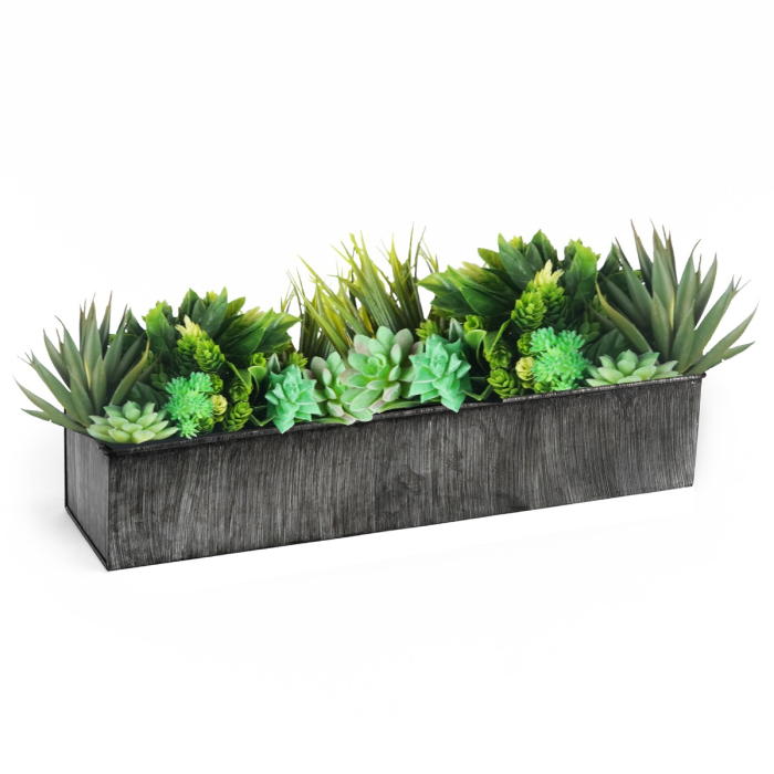 Zinc Iron Grey Finish Garden Rectangle Planters Box 20" x 4"