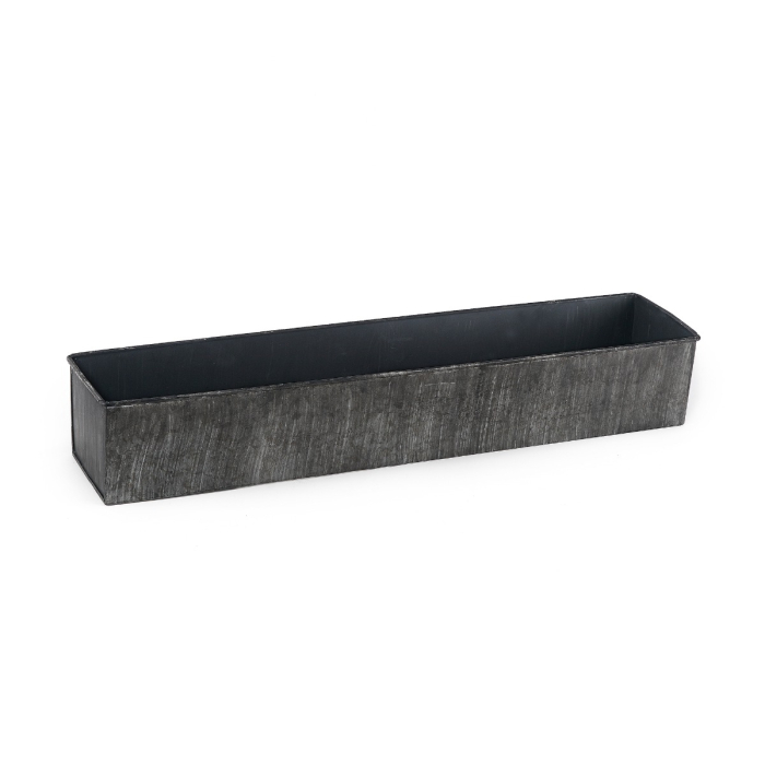 Zinc Iron Grey Finish Rectangle Garden Planter Box 24" x 5" x 4"