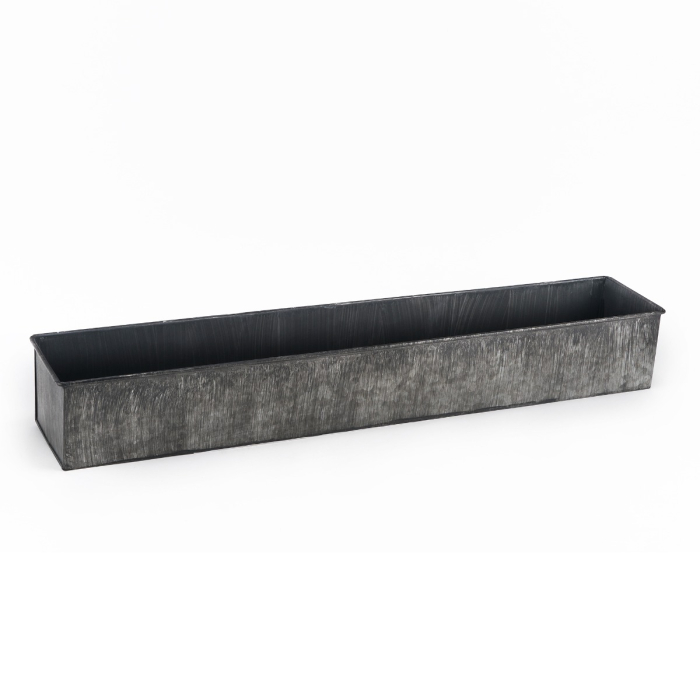 Zinc Iron Grey Finish Rectangle Garden Planter Box 28" x 5" x 4"