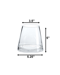 Tapered down glass cylinder vase