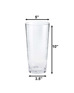tapered down 10 inches glass cylinder vases