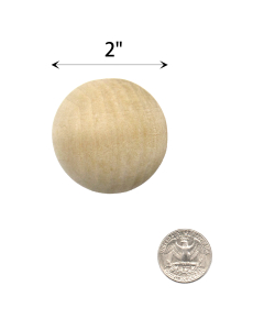 2" Natural Unfinished Round Hard Wood Craft Balls