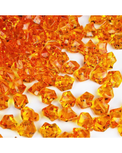 1" Acrylic Ice Shaped Orange Colored Vase Fillers