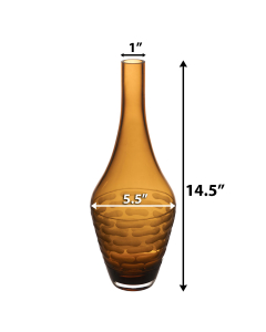 Decorative Amber Gold Glass Vase H-14.5" D-1.5" (Wholesale 6 pcs Per Case)
