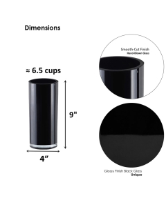 glass black cylinder vases wholesale