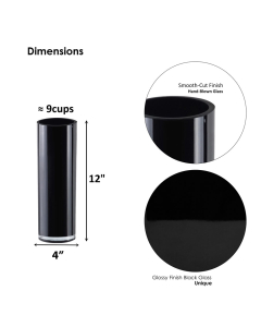glass black cylinder vases wholesale