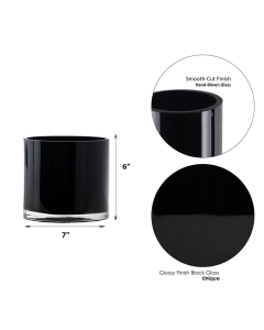 black glass cylinder vases