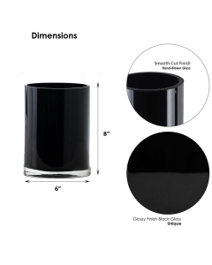 black glass cylinder vases