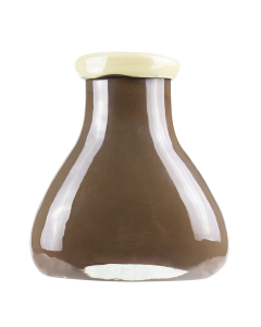 Brown Bottle Vase with Flip Lip