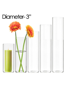 glass cylinder vase 3 inches diameter