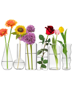 clear glass mini bud vase