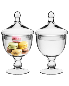 Glass Apothecary Jar Candy Container H-9.5" D-6" Clear
