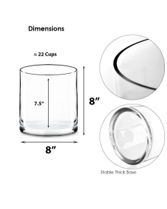 8" x 8" glass cylinder vases