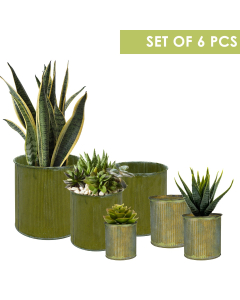 zinc metal planters set of 6 pcs