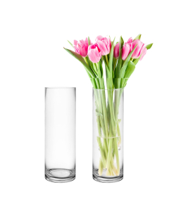 Glass Cylinder Vase 12"H x 4"D Clear 