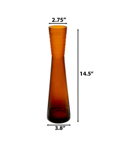 Carved Autumn Vase H-14.5", Open-2.75" 