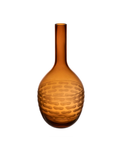 Decorative Orange Amber Orange Glass Vase 14.5" 