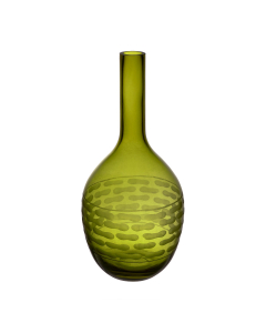 Decorative Olive Green Glass Vase 14.5" 