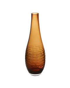 Decorative Olive Green Glass Vase H-14.5" D-1.5"
