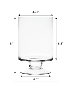 Glass Short Stem Candle Holder, H-8" D-4.75"