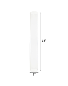 Hurricane Glass Tube Open-Ended Candle Holder Lamp Shade Chimney H-14", D-2" Clear