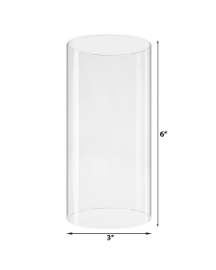Glass Hurricane Candle Lamp Shade Chimney Tube 6" x 3"