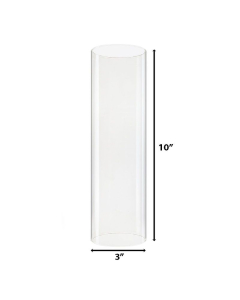 Hurricane Glass Tube Open-Ended Candle Holder Lamp Shade Chimney H-10" x D-3" Clear