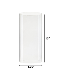Open-Ended Glass Hurricane Candle Shade Chimney Tube 10" x 4.75"