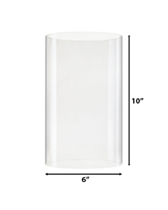 Open-Ended Glass Hurricane Candle Shade Chimney Tube 10" x 6"