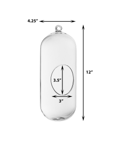 Glass Hanging Plant Terrarium Capsule Tealight Holder 12" Clear