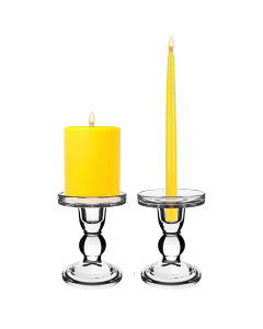 glass pillar taper candlestick candle holders