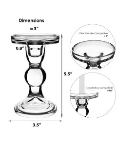 glass pillar taper candlestick candle holders