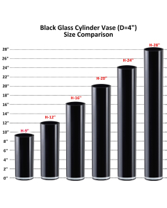 black glass cylinder vases