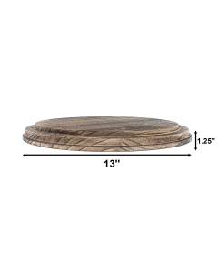 13" Wide Burnt Finish Wood Base, Pack of 4 pcs