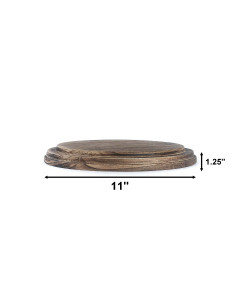 11" Wide Burnt Finish Wood Base, Pack of 4 pcs
