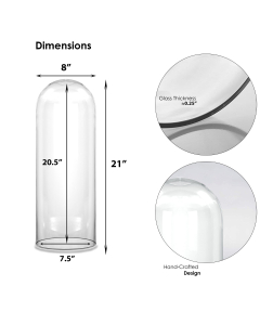 tall glass cloche dome 21 inches