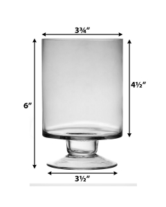 Contemporary Short Stem Glass Candle Holder H-6" x D-3.75" Clear (Wholesale Pack of 12)