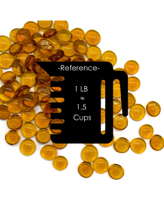 Light Amber Glass Beads, Flat Gemstone Vase Filler For Home Decor, 3/4" (Wholesale 28 lbs and 40 lbs/Case)
