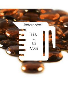 Large Amber Glass Beads, Flat Gemstone Vase Filler For Home Decor, 1.25" (Wholesale 28 lbs and 40 lbs/Case)