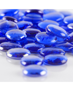 Cobalt Blue Large Glass Flat Gemstone Vase Fillers table scatters