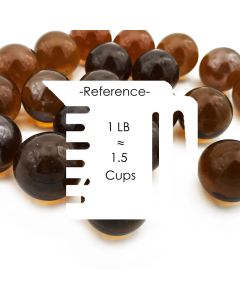 Large Amber Glass Gem Round Marbles Vase Filler, 1" (Wholesale 28 LBS/Case)