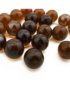 Large Amber Glass Gem Round Marbles Vase Filler, 1" (Wholesale 28 LBS/Case)