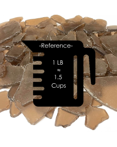 Brown Flat Sea Glass Vase Filler, 1.5 Cups/LB (Wholesale 20 LBS/Case)