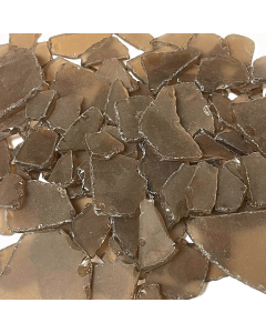 Brown Flat Sea Glass Vase Filler, 1.5 Cups/LB (Wholesale 20 LBS/Case)