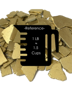 Frosted Gold Flat Sea Glass Vase Filler, 1.5 Cups/LB (Wholesale 20 LBS/Case)