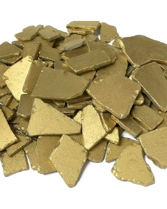 Frosted Gold Flat Sea Glass Vase Filler, 1.5 Cups/LB (Wholesale 20 LBS/Case)