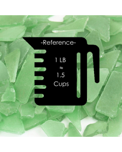 Frosted Green Flat Sea Glass Vase Filler, 1.5 Cups/LB (Wholesale 20 LBS/Case)