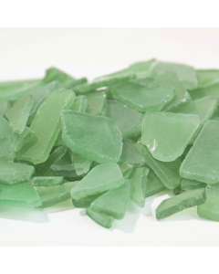 Frosted Green Flat Sea Glass Vase Filler, 1.5 Cups/LB (Wholesale 20 LBS/Case)